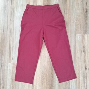 LL Bean Pants Womens Small Regular Pull On Stretch Elastic Athleisure Burgundy